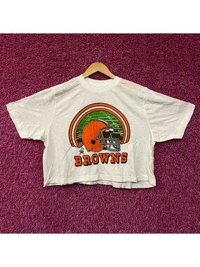 Junk Food Clothing NFL Cleveland Browns Game Time Mock Neck Crop Tee XL